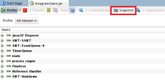 Screenshot, depicting the Snapshot icon. Screenshot, depicting the Snapshot icon.