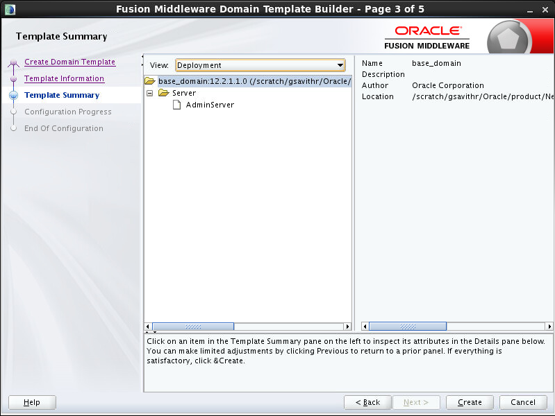Template Summary screen Template Summary screen
