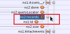 ns:Id node for ns2:records element ns:Id node for ns2:records element