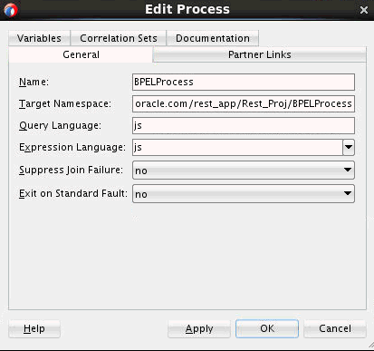 Edit Process dialog Edit Process dialog