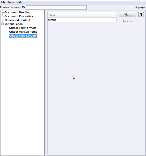 This is the Add Output Page Layouts page This is the Add Output Page Layouts page