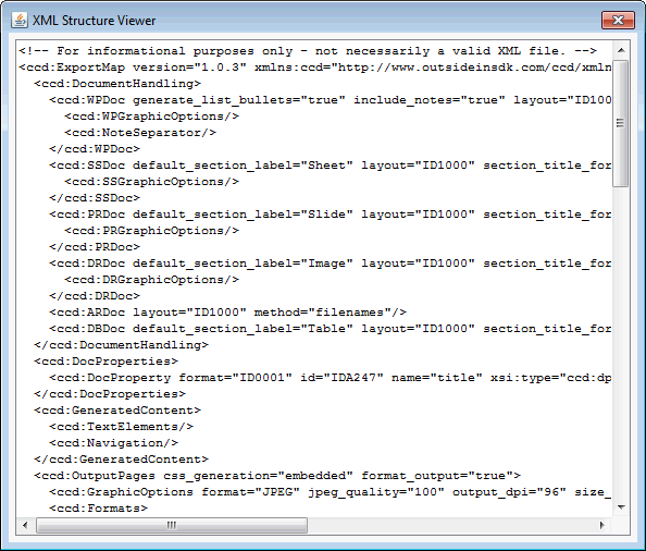 This is sample output of the XML Structure Viewer This is sample output of the XML Structure Viewer