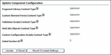 Configuration page for Site Studio Configuration page for Site Studio