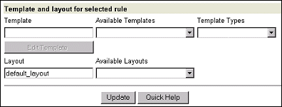 The Template Selection Rules page The Template Selection Rules page