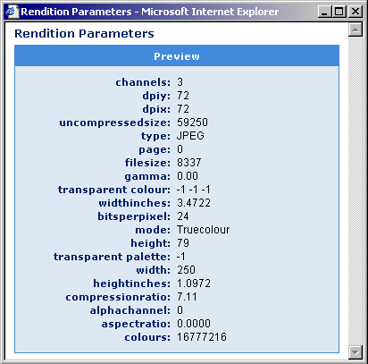 Graphic of Image Rendition Parameters page