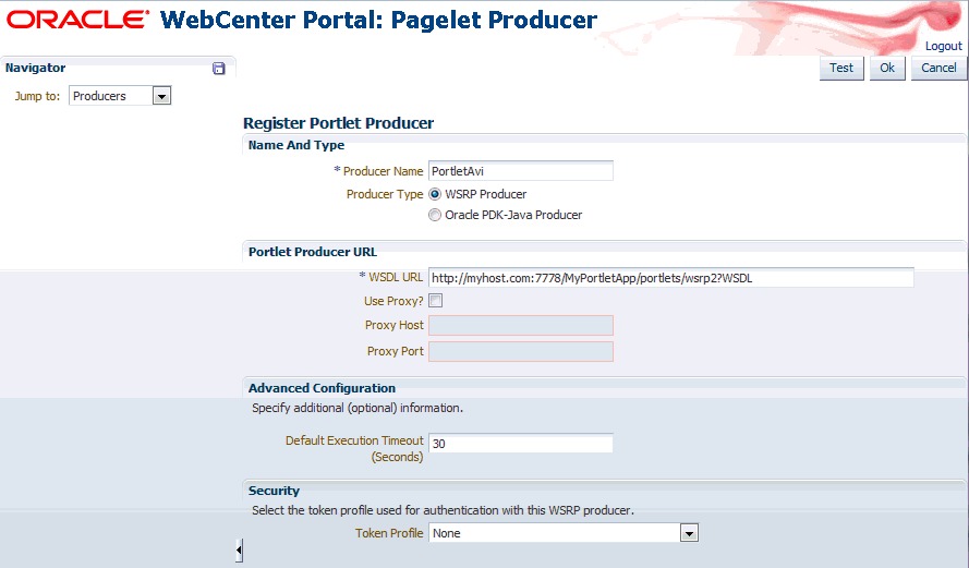 Register Portlet Producer page Register Portlet Producer page