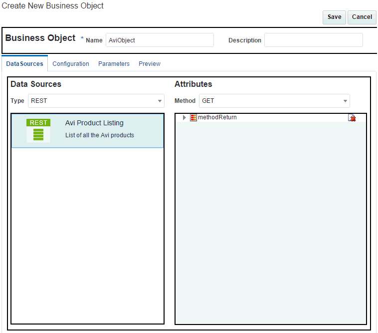 Create New Business Object wizard