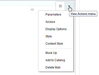 View Actions menu for Mail View Actions menu for Mail