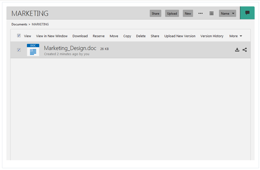 This image shows document in Oracle Document Cloud Service from WebCenter Portal.
