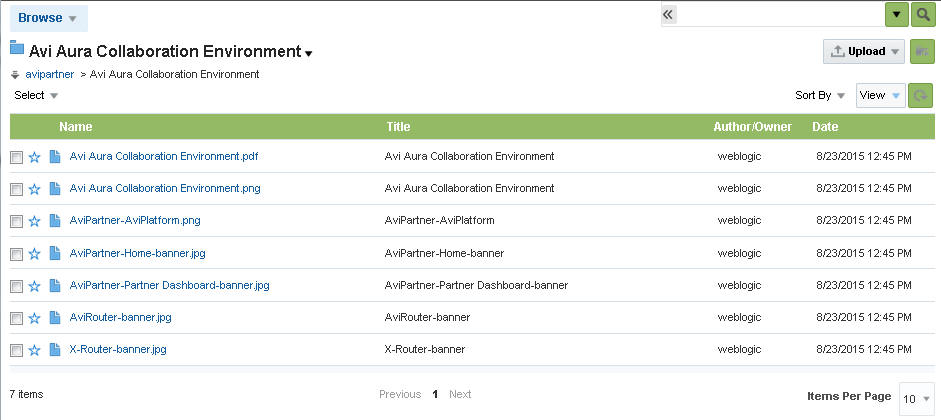 This image shows the tabular view of the Content Manager. This image shows the tabular view of the Content Manager.