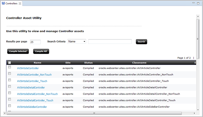 This image shows the Controller Asset Utility dialog. This image shows the Controller Asset Utility dialog.