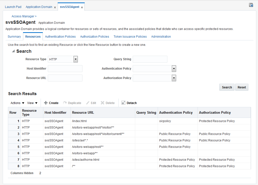 Application Domains — Resources tab. Application Domains — Resources tab.