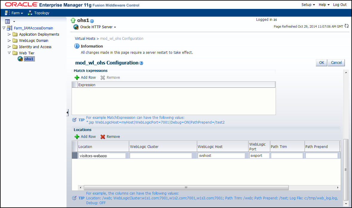 Oracle HTTP Server — mod_wl_ohs page. Oracle HTTP Server — mod_wl_ohs page.