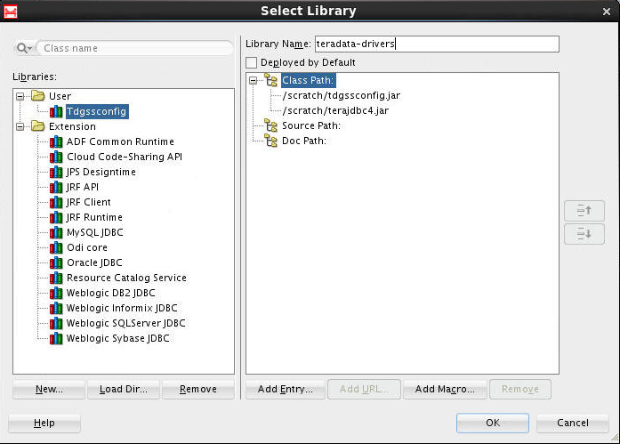 Select Library Dialog Select Library Dialog