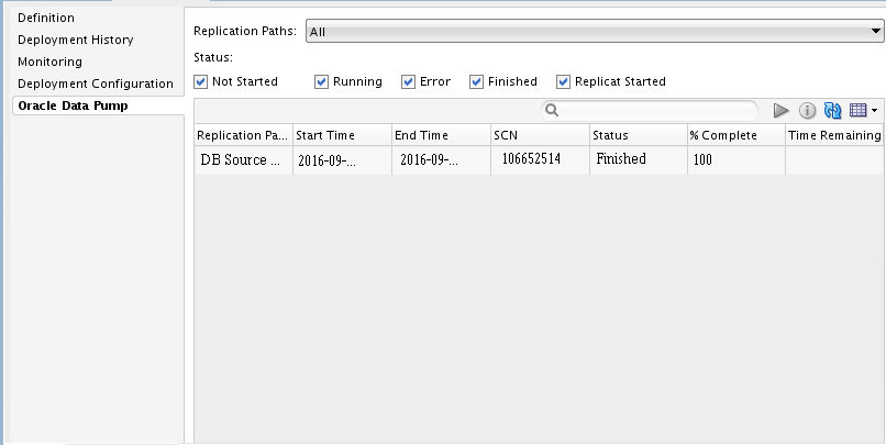 Oracle Data Pump window