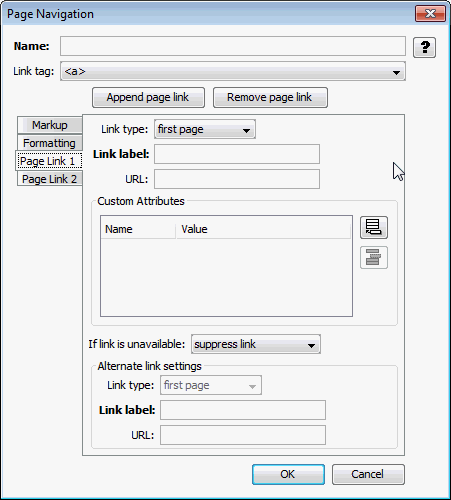 This is the Page Navigation Page Link tab This is the Page Navigation Page Link tab