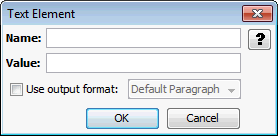 This is the Text Element dialog box This is the Text Element dialog box