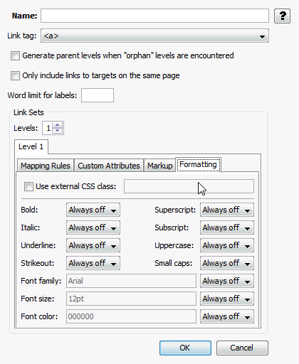 This is the Element Navigation Formatting tab This is the Element Navigation Formatting tab