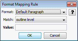 This is the Format Mapping Rule dialog box This is the Format Mapping Rule dialog box