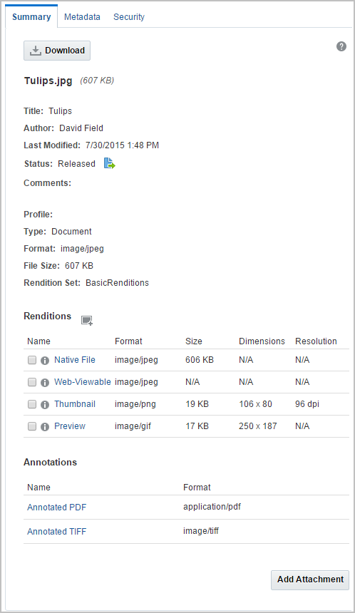 Document Properties Page Document Properties Page