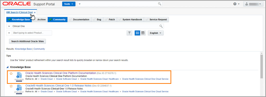 MOS 表示 My Oracle Support MOS 表示 My Oracle Support